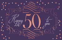 50. Geburtstag - Karte mit Umschlag