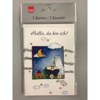 Geburt Ereignis Geburtsanzeige 5 Karten 5 Umschläge...