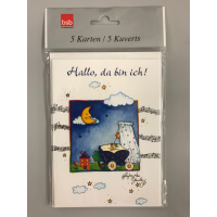 Geburt Ereignis Geburtsanzeige 5 Karten 5 Umschläge...