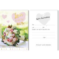 Einladung 5 Einladungskarten mit 5 Umschlägen Hochzeit