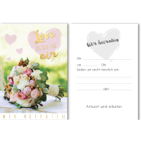 Einladung 5 Einladungskarten mit 5 Umschlägen Hochzeit