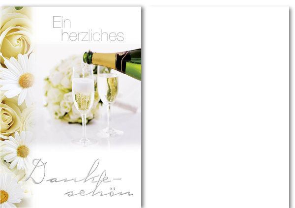 Danksagung - 5 Danksagungen im Format 10,5 x 15 cm mit 5 Umschlägen - Hochzeit – Silberhochzeit - Verlag Dominique