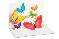 Ohne Text -  PopUp-Card - Klappkarte mit 3D-Innenleben - Grußkarte mit Briefumschlag im Format: 11,5 x 17 cm  - Schmetterlinge – BSB