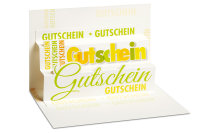 Gutschein -  PopUp-Card - Klappkarte mit 3D-Innenleben - Grußkarte mit Briefumschlag im Format: 11,5 x 17 cm  - BSB