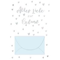 Geburt Baby Geldgeschenkkarte mit Umschlag Blau Alles...