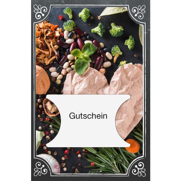 Gutscheinkarte Glückwunschkarte mit Umschlag Gemüse Kräuter