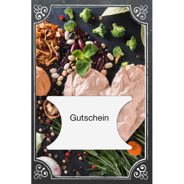 Gutscheinkarte Glückwunschkarte mit Umschlag Gemüse Kräuter