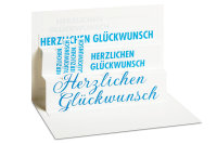 Allgemeine Wünsche -  PopUp-Card - Klappkarte mit 3D-Innenleben - Grußkarte mit Briefumschlag im Format: 11,5 x 17 cm  - Herzlichen Glückwunsch