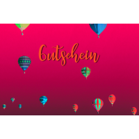 Gutschein Glückwunschkarte mit Umschlag Heißluftballon