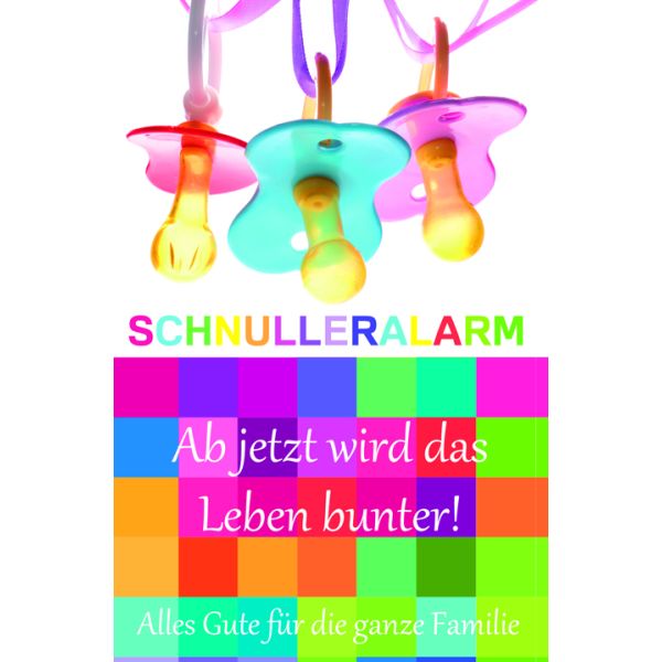 Geburt Baby Freudiges Ereignis Glückwunschkarte mit Umschlag Schnulleralarm