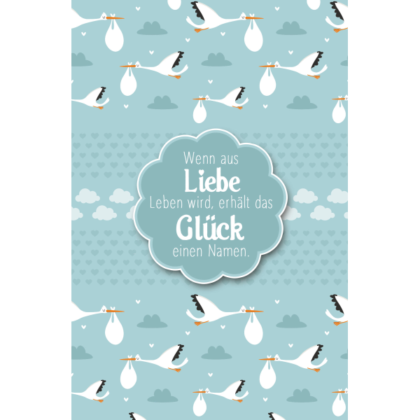 Geburt Baby Freudiges Ereignis Glückwunschkarte mit Umschlag Wenn aus Liebe Leben wird,...