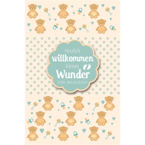 Geburt Baby Freudiges Ereignis Glückwunschkarte mit Umschlag Herzlich Willkommen kleines Wunder...