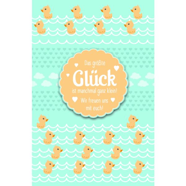 Geburt Baby Freudiges Ereignis Glückwunschkarte mit Umschlag Das größte Glück ist manchmal ganz klein!