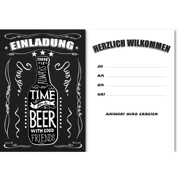 Einladung (5 Stück) Bierflasche Karte mit Umschlag