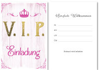 Einladung (5 Stück) – V.I.P. Pink - Karte im...