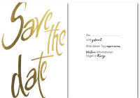 Einladung(5 Stück) – goldene Schrift - Save...