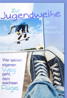 Jugendweihe - Karte mit Umschlag - Schuhe & Skater