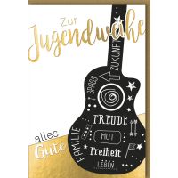 Jugendweihe Karte mit Umschlag Gitarre