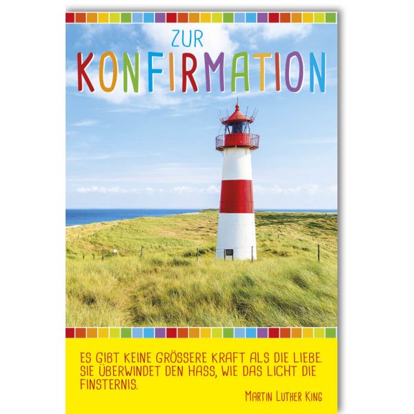 Konfirmation Karte mit Umschlag Leuchtturm