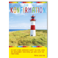 Konfirmation Karte mit Umschlag Leuchtturm