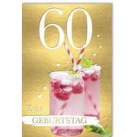 A 60. Zahlengeburtstag Glückwunschkarte 60 Cocktails