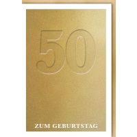 50. Zahlengeburtstag Glückwunschkarte 50 Goldene...