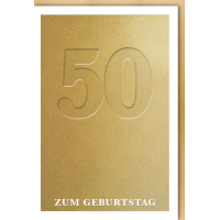 50. Zahlengeburtstag Glückwunschkarte 50 Goldene...