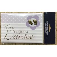 Danksagung 5 Danksagungen mit Umschlägen Goldene...