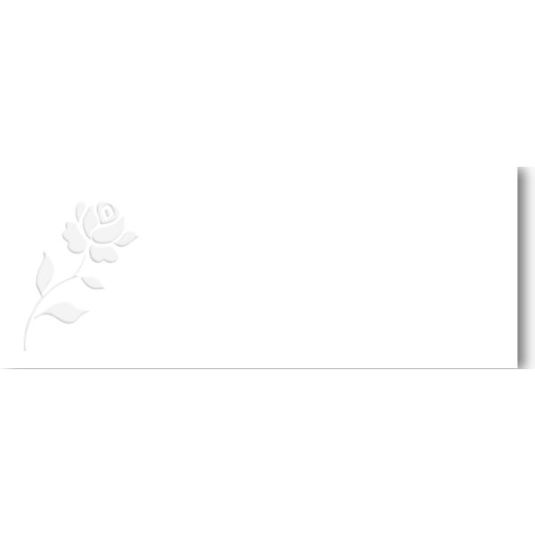 6 Tischkarten im Topper gestanzte Rose Karte im Format 11,5 x 4,5 cm