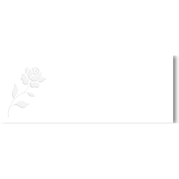6 Tischkarten im Topper gestanzte Rose Karte im Format 11,5 x 4,5 cm