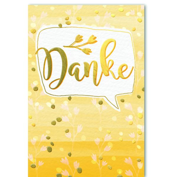 Danke Glückwunschkarte mit Umschlag Danke Gold
