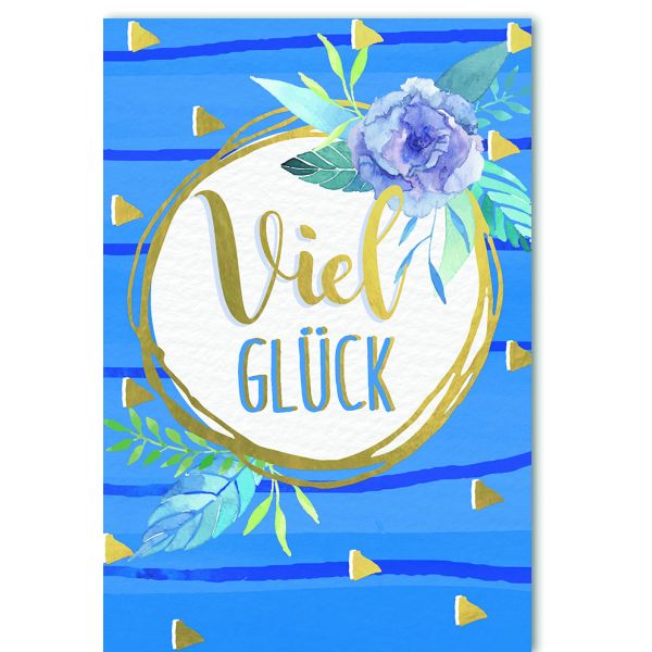 Viel Glück Glückwunschkarte mit Umschlag
