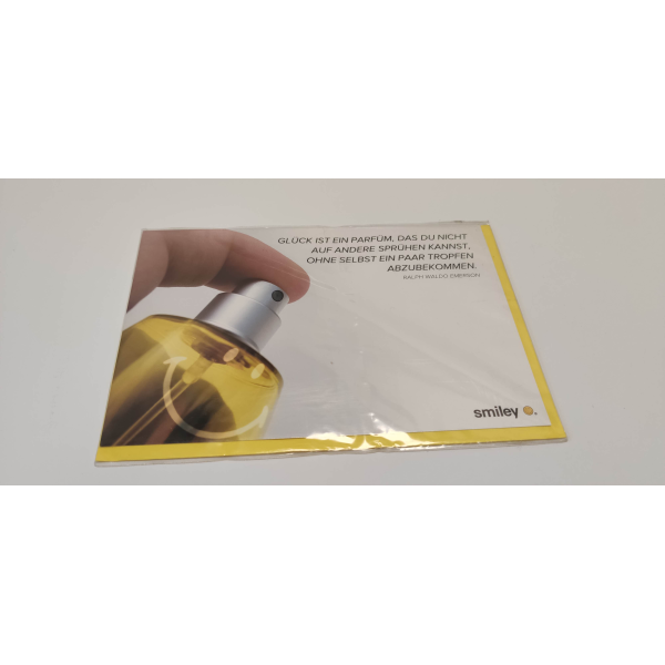 Allgemeine Wünsche Smiley Grußkarte mit Umschlag Parfümflasche mit Smiley