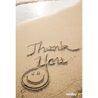 Danke Smiley Grußkarte mit Umschlag Strand mit Smiley