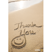 Danke Smiley Grußkarte mit Umschlag Strand mit Smiley