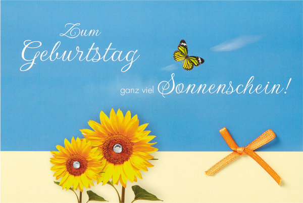 Geburtstag -  PopUp-Card - Klappkarte mit 3D-Innenleben - Grußkarte mit Briefumschlag im Format: 11,5 x 17 cm  - Zum Geburtstag viel Sonnenschein – Sonnenblumen -  BSB