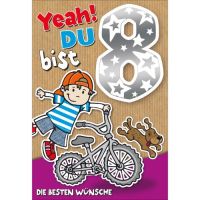 8. Geburtstag Glückwunschkarte mit Briefumschlag...
