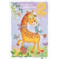 2. Geburtstag Glückwunschkarte im Format 11,5 x 17...