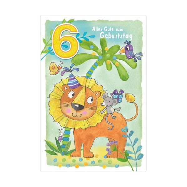 6.  Geburtstag Glückwunschkarte im Format 11,5 x 17 cm mit Briefumschlag