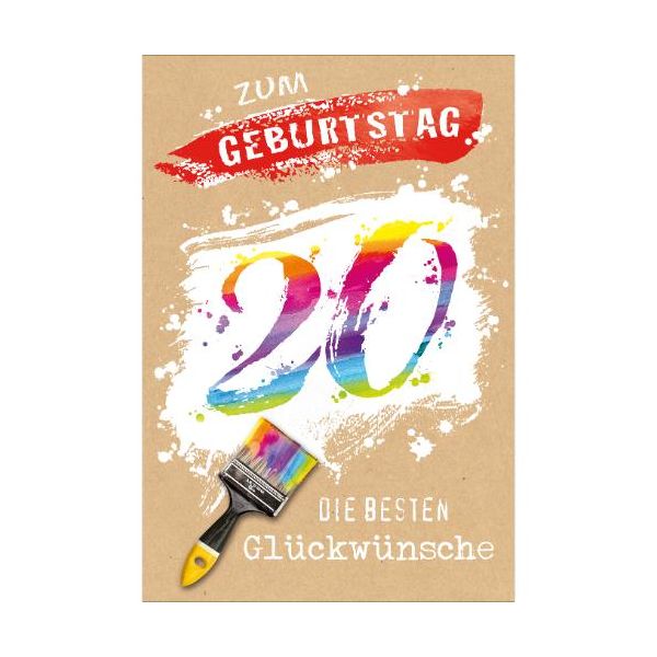 20. Geburtstag Zahlengeburtstag Glückwunschkarte im Format 11,5 x