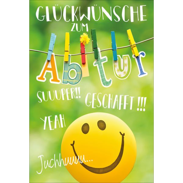 Abitur Glückwunschkarte - Format 11,5 x 17 cm mit Briefumschlag - Weigert