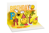 Geburtstag -  PopUp-Card - Klappkarte mit 3D-Innenleben - Grußkarte mit Briefumschlag im Format: 11,5 x 17 cm  - Happy Birthday – Smiley