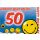 50. Geburtstag 3D Pop-Up Glückwunschkarte mit Umschlag 50 Smileys Happy Birthday