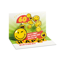 60. Geburtstag 3D Pop-Up Glückwunschkarte mit...