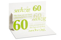 60.Geburtstag -  PopUp-Card - Klappkarte mit 3D-Innenleben - Grußkarte mit Briefumschlag im Format: 11,5 x 17 cm  -  60 Alles Gute und viel Glück