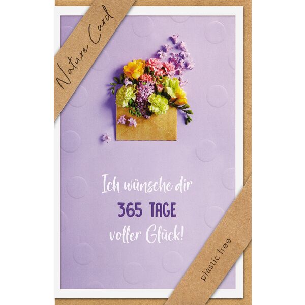 Allgemeine Wünsche Nature Cards unverpackte Glückwunschkarte mit Umschlag Umschlag mit Blumen