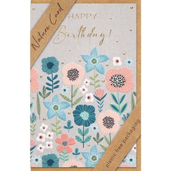 Geburtstag Nature Cards unverpackt Glückwunschkarte mit Umschlag Blumenwiese