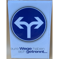 Scheidung Karte mit Briefumschlag getrennte Wege.... Schild
