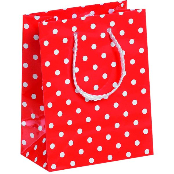 Geschenktasche Geschenktüte Mini-Format - Small Polka Dots – rot mit Punkten Bundle 2024