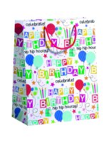 3er-Set Geschenktüten - 3 Geschenktaschen Large Maxi A4 - Happy Birthday - 2023